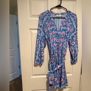 Vineyard Vines Blue and Pink Floral Dress